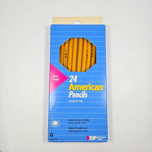 Eberhard Faber Other - Vintage Eberhard Faber American Pencils No 2 HB Yellow Wood Made in USA 10 Count